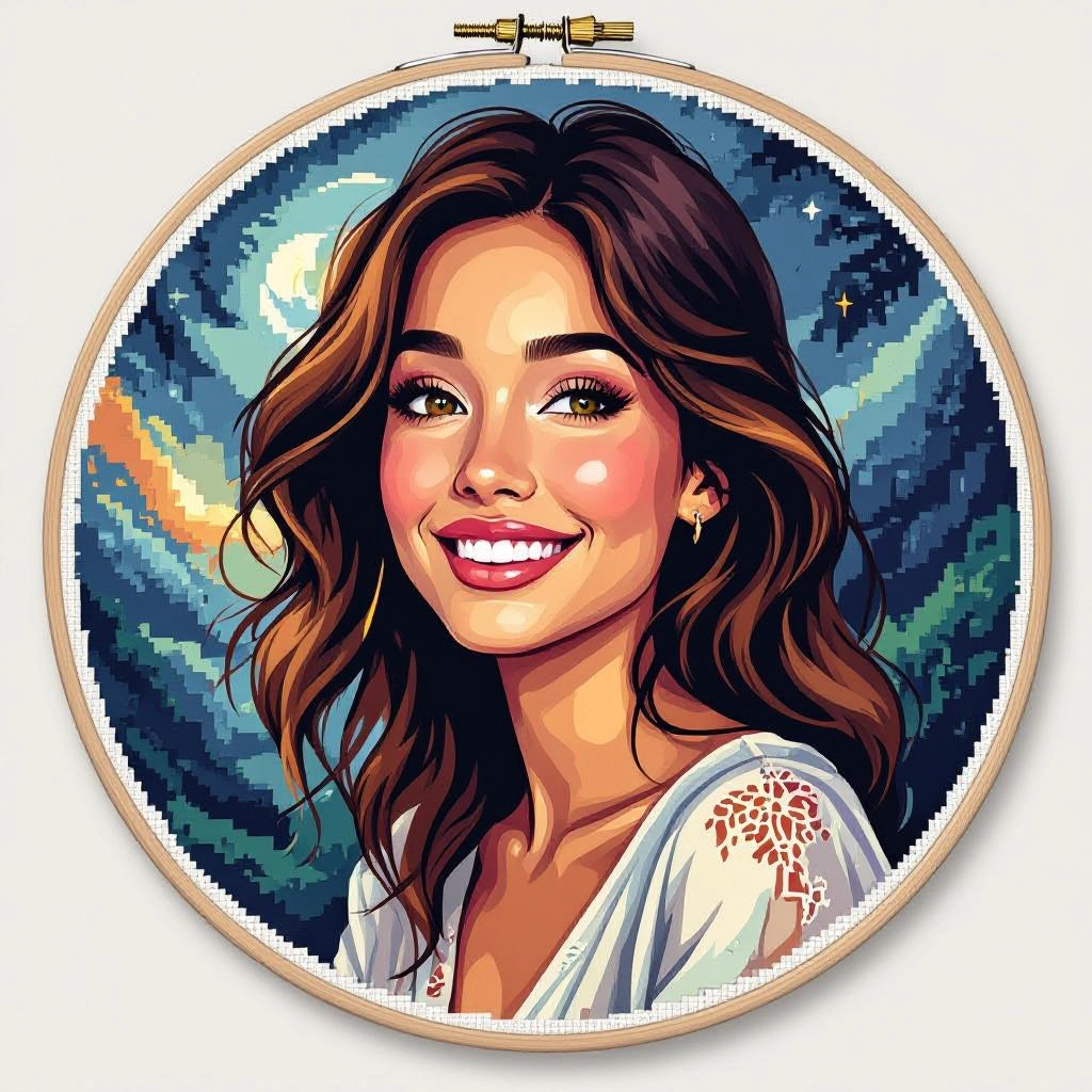 Editable stitch types illustration