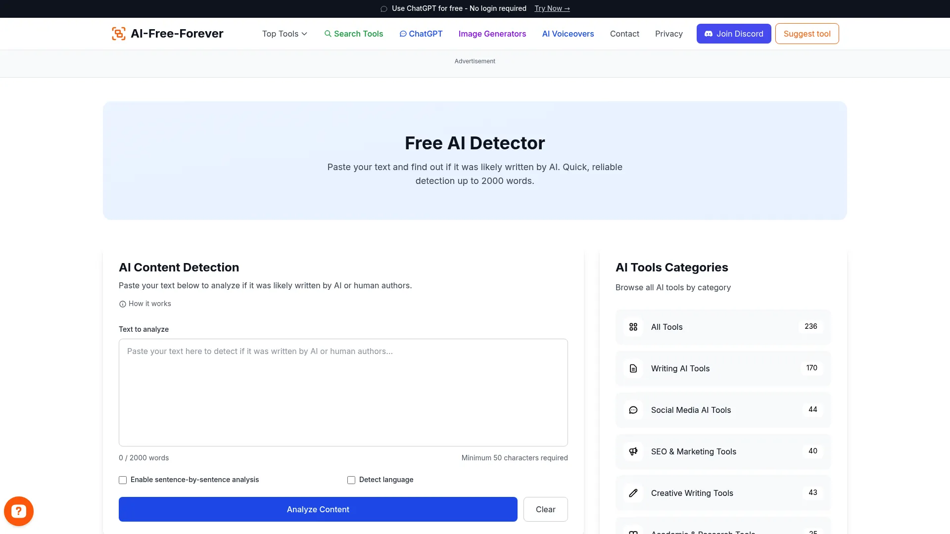 AI Detector Free - Identify AI-generated content with high accuracy