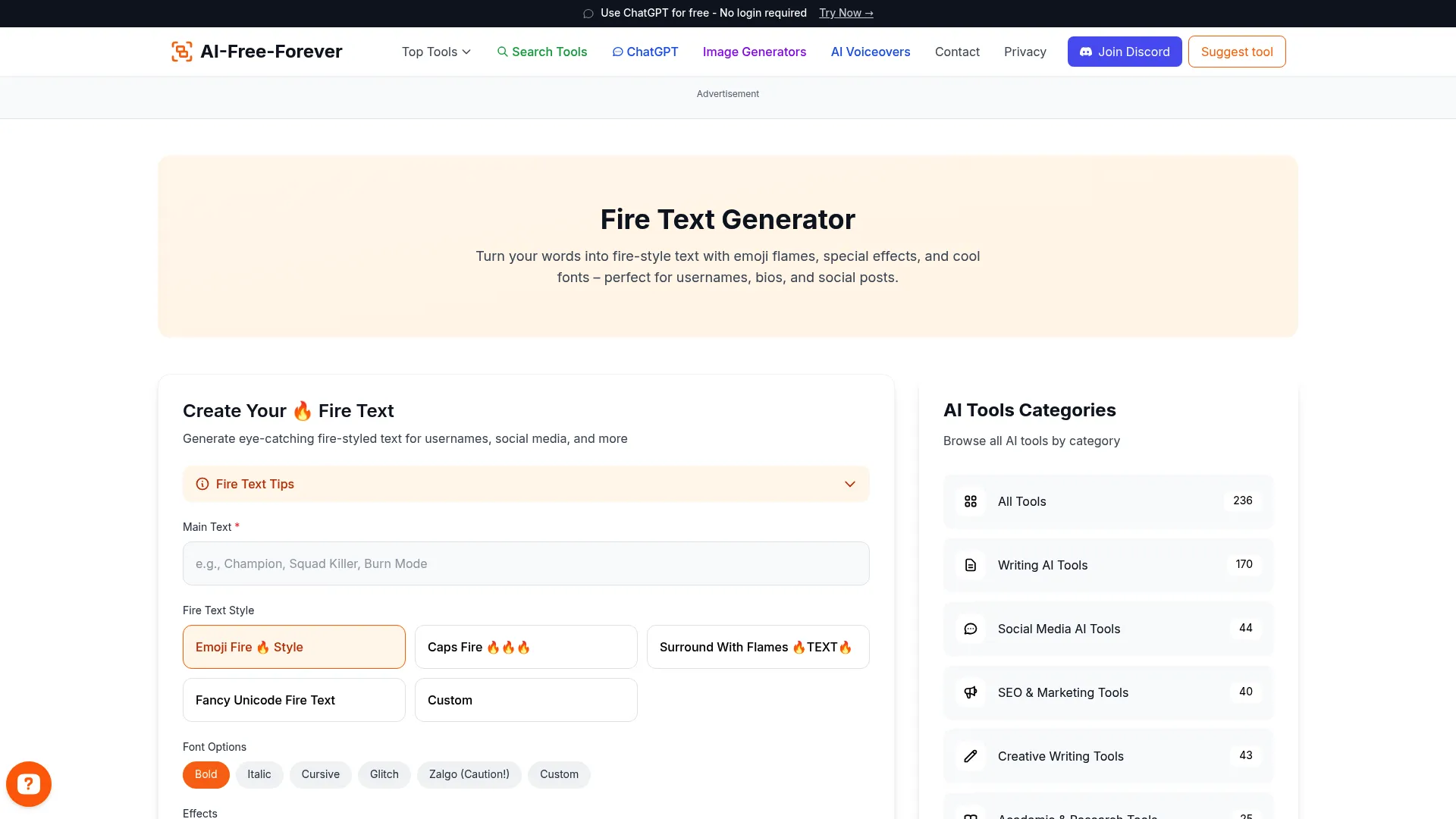 Fire Text Generator - Create dramatic flame-style text for bold floral statements