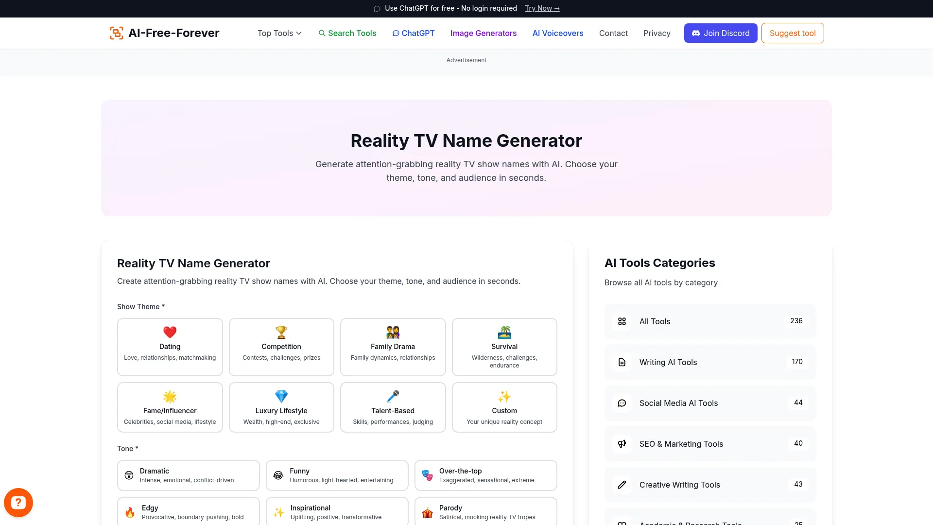 Reality TV Name Generator