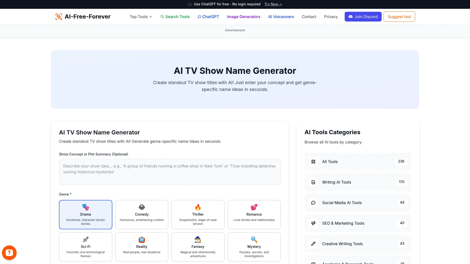 TV Show Name Generator