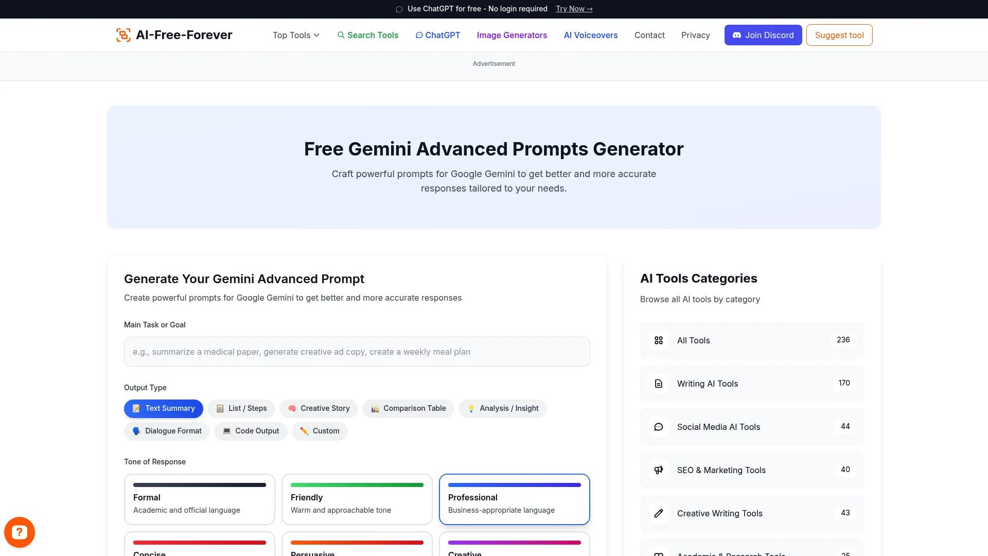 Gemini Advanced Prompts - Generate sophisticated prompts for complex Gemini tasks