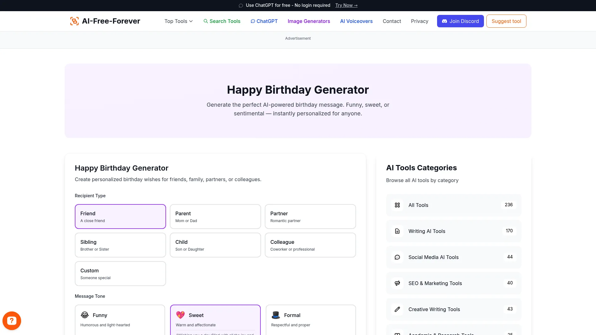 Happy Birthday Generator - Generate a heartfelt and personalized birthday message