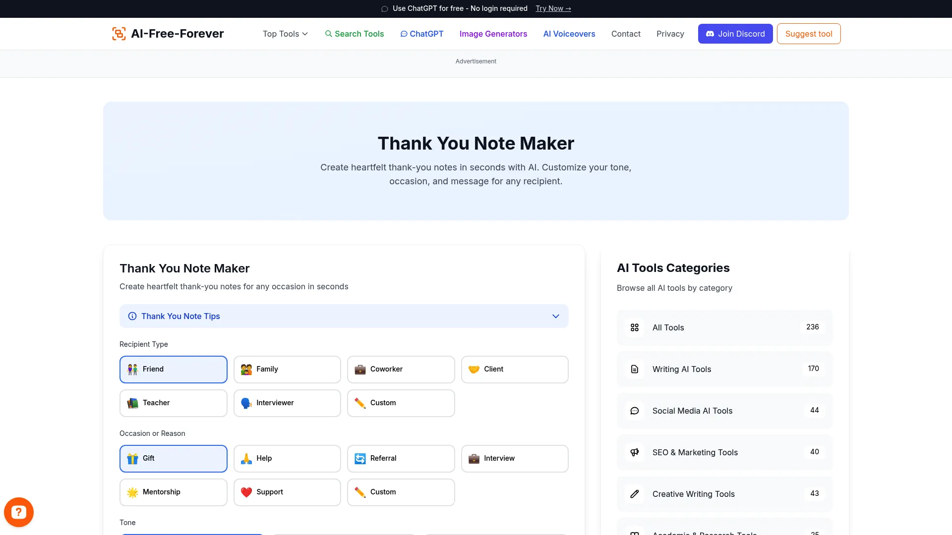 Thank You Note Maker - Craft the perfect thank you note for any occasion