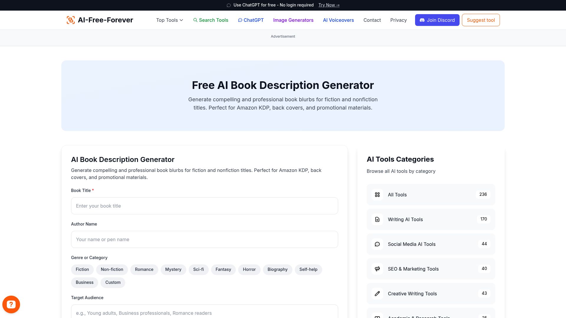 AI Book Description Generator - Create compelling book descriptions that attract readers and boost sales with professional marketing copy