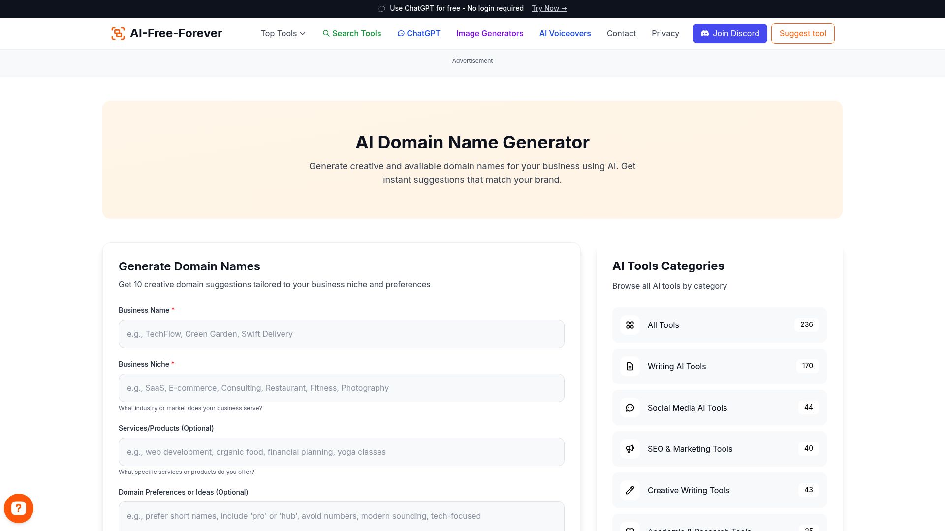 Domain Generator - Find available domain names that match your business name and brand