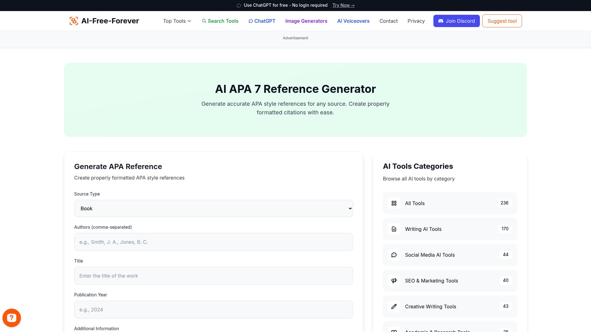 APA Reference Generator - Create properly formatted APA citations and reference lists automatically for academic papers
