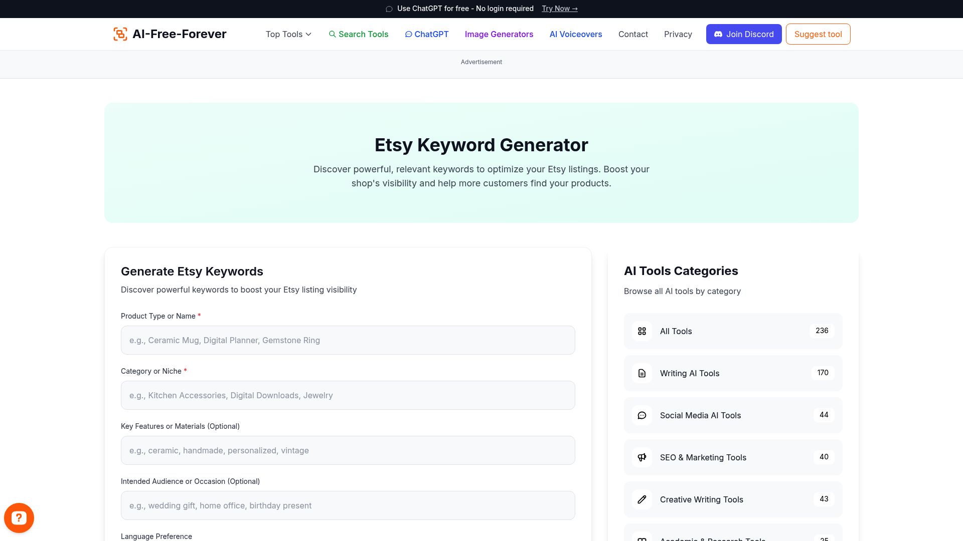 Etsy Keyword Generator - Find high-traffic keywords that help customers discover your products