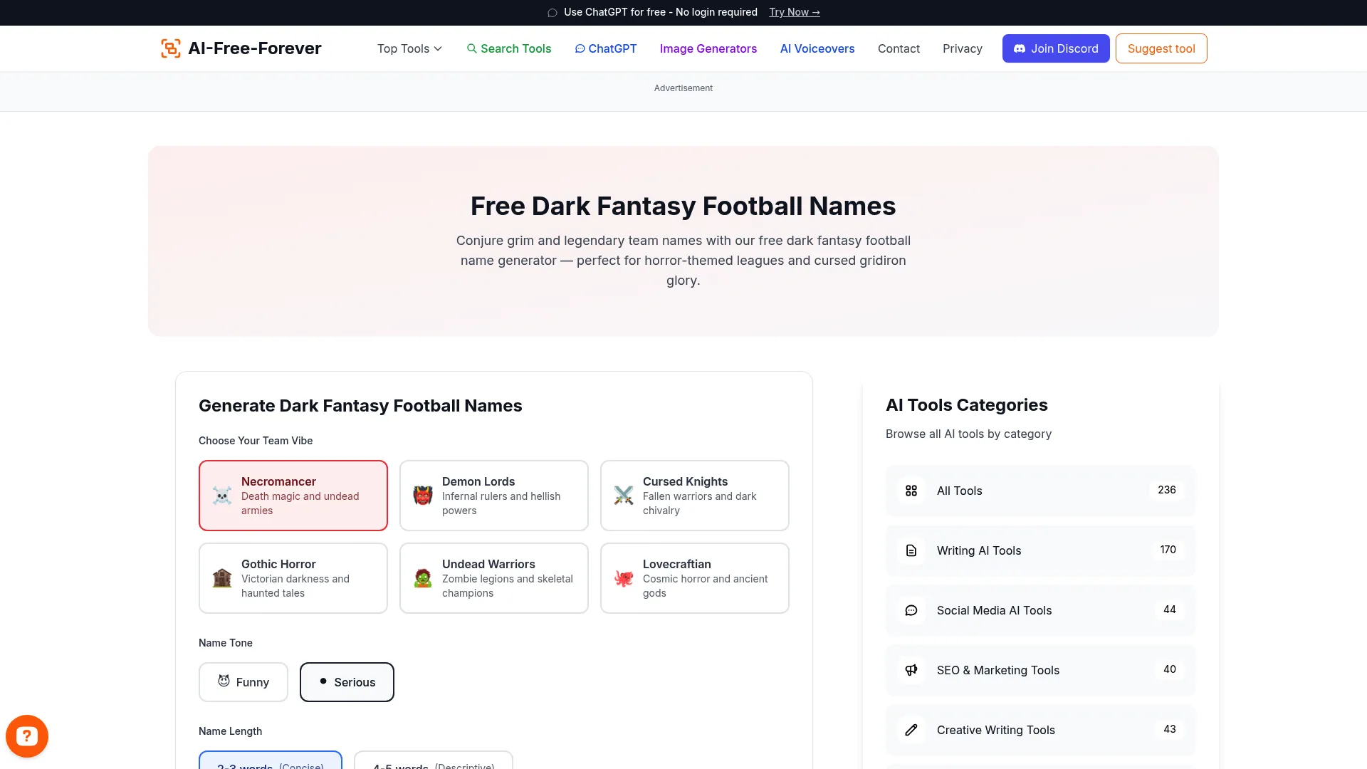 Free Dark Fantasy Football Names