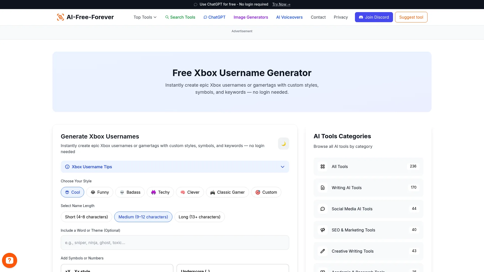 Xbox Username Generator