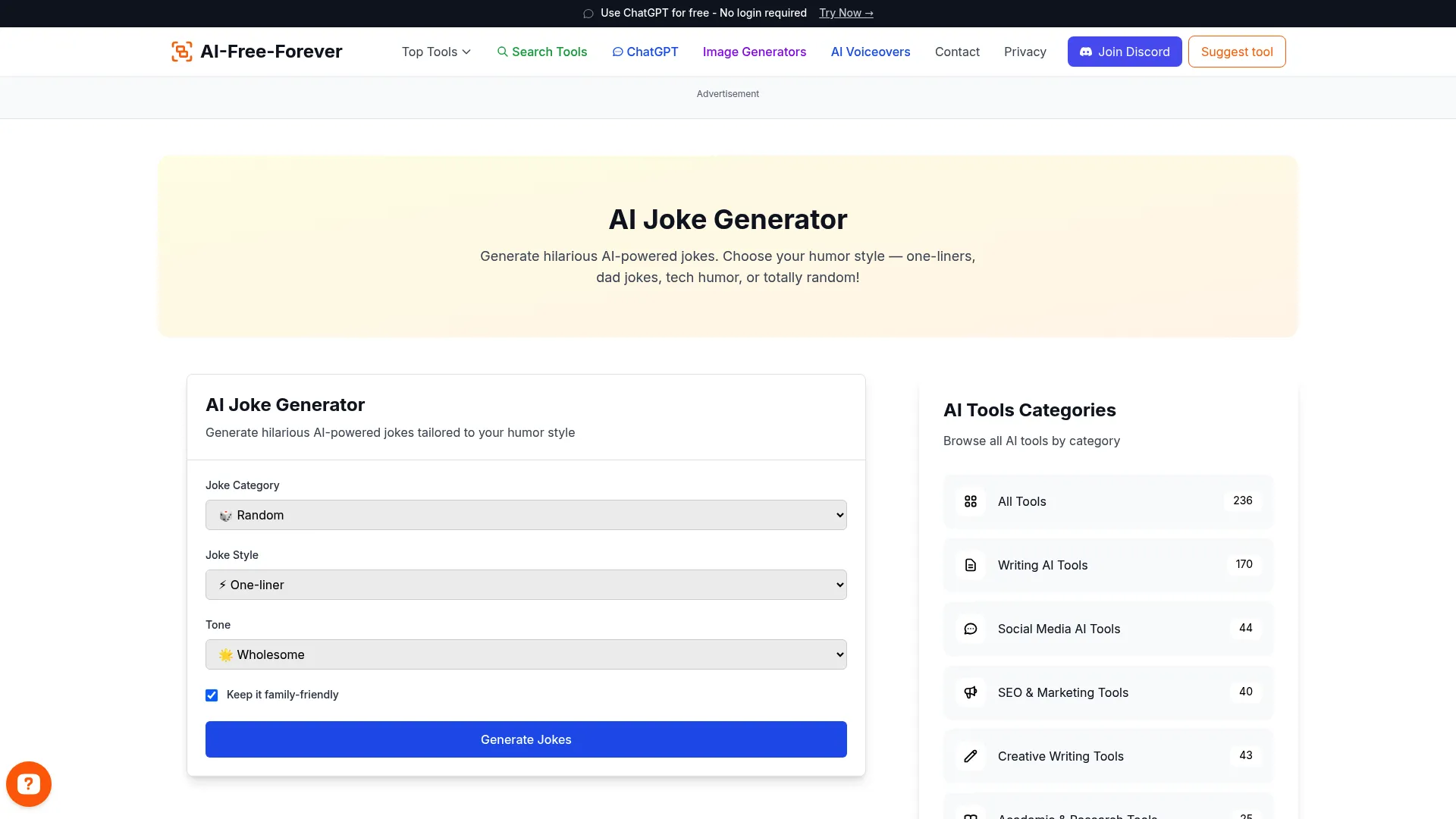 Joke Generator - Create hilarious jokes for any occasion or topic