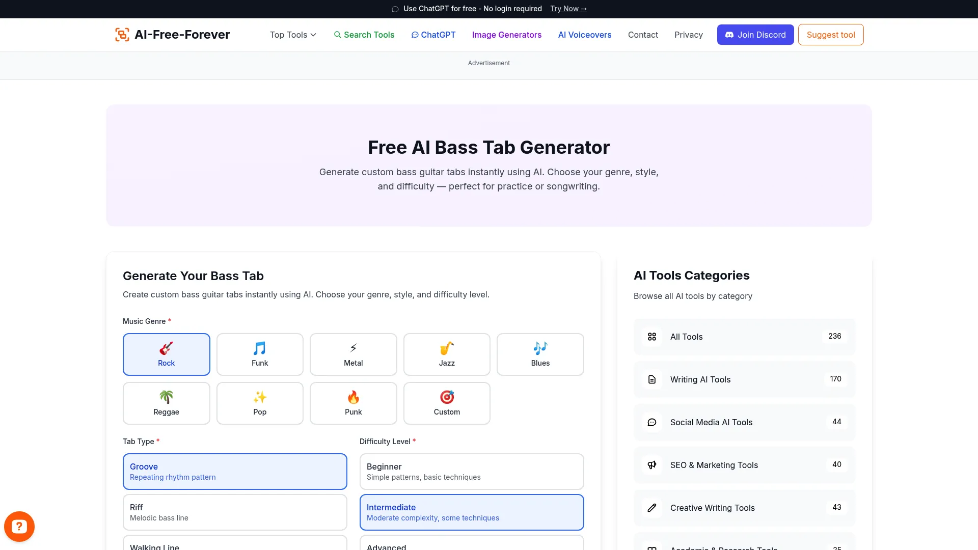 Free AI Bass Tab Generator - Generate accurate bass tablature from any song or audio file
