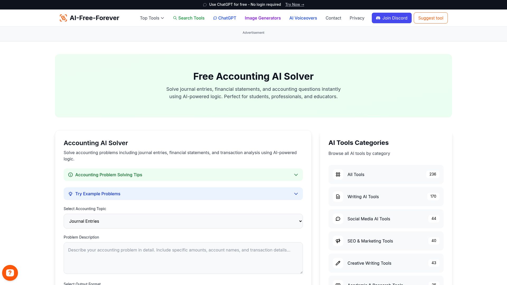 Accounting AI Solver - Solve accounting problems with detailed explanations and journal entries for financial statements