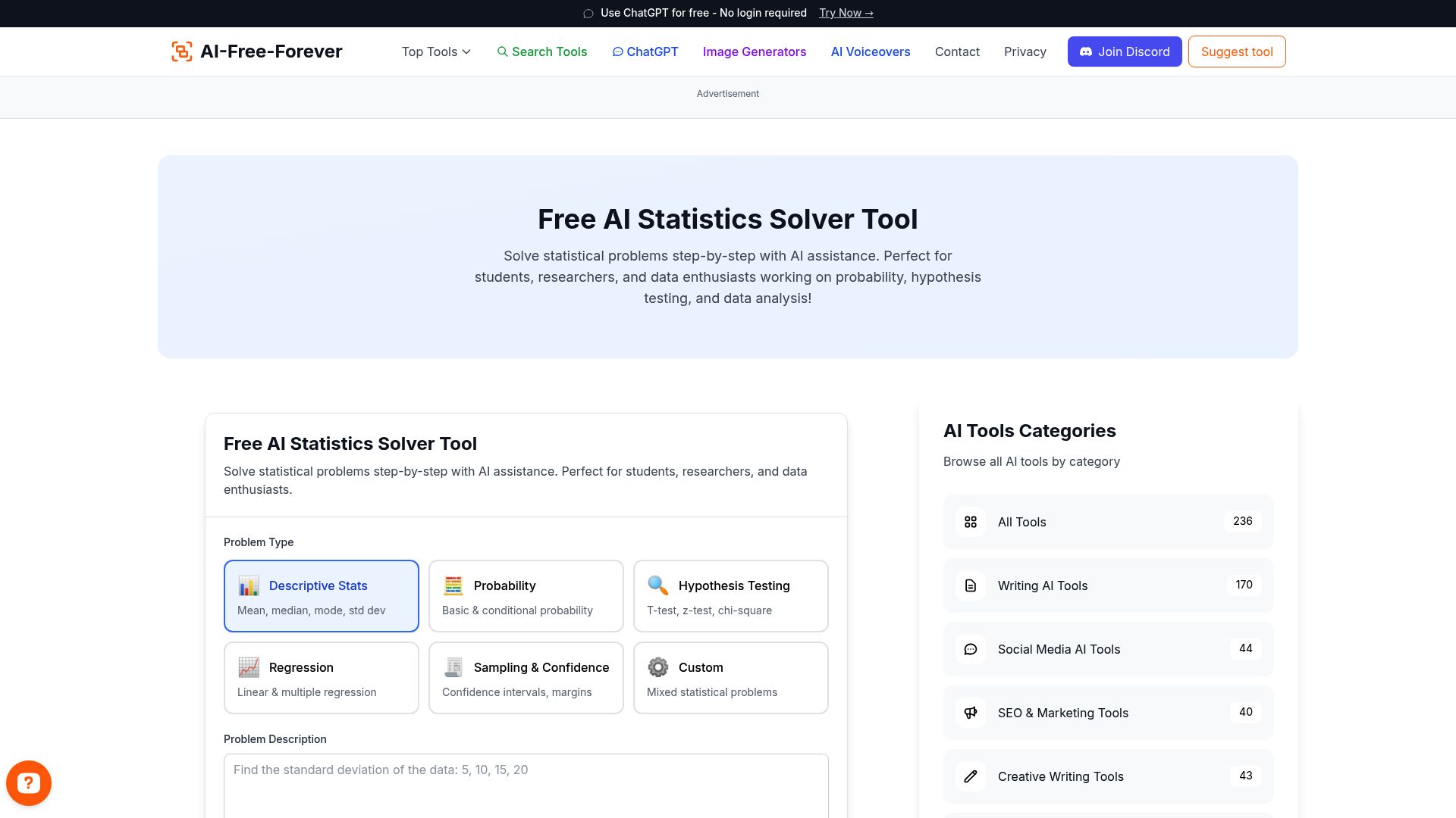 AI Statistics Solver - Tackle statistical analysis, probability, and data interpretation with clear explanations