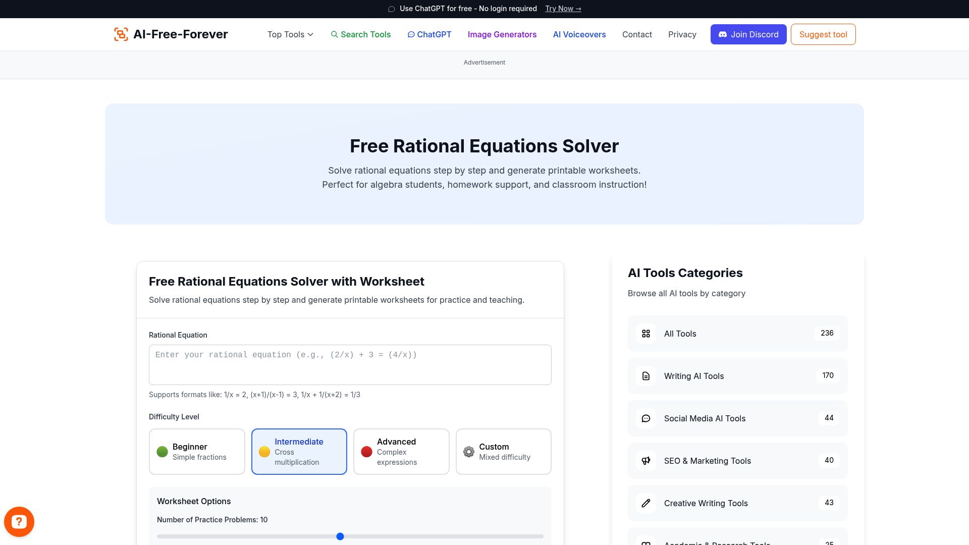 Rational Equations Solver - Solve equations with fractions and rational expressions using proper algebraic techniques