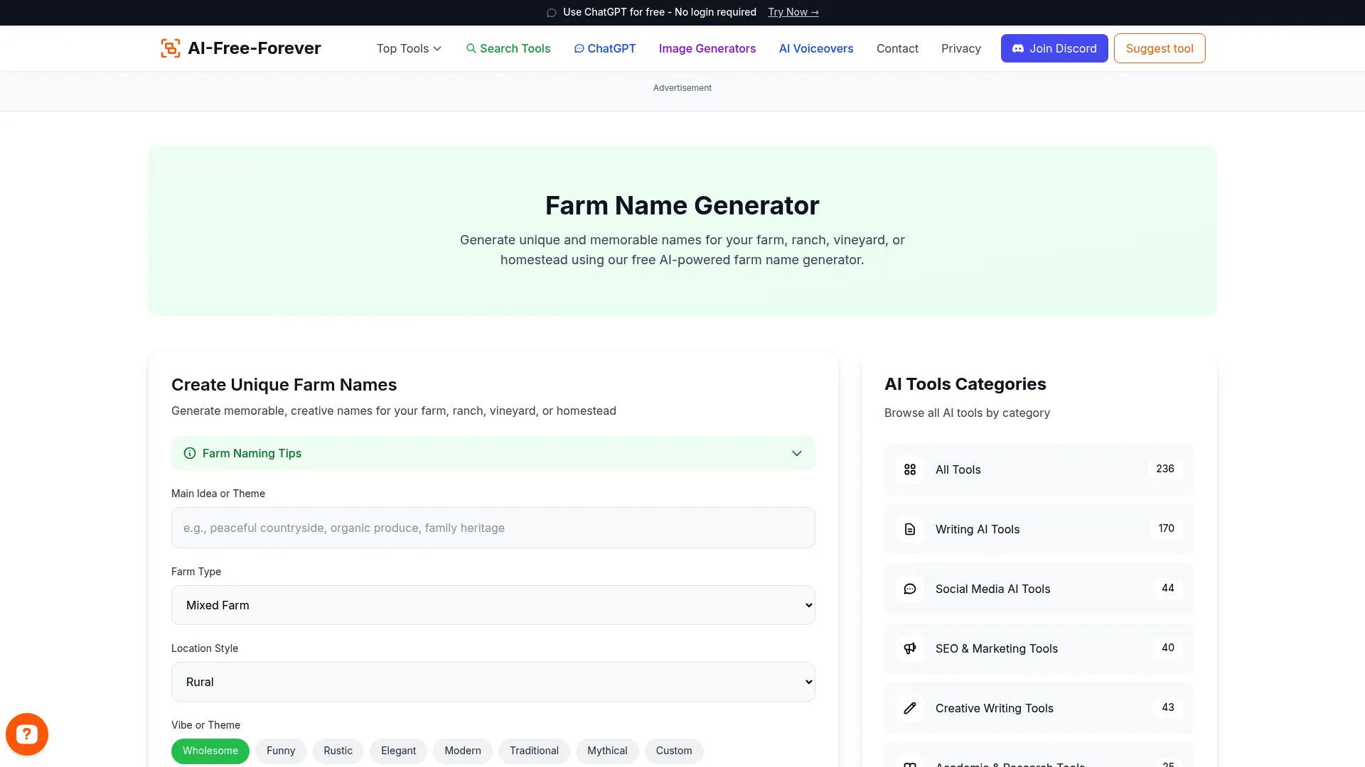 Farm Name Generator - Find authentic and rustic names for agricultural businesses
