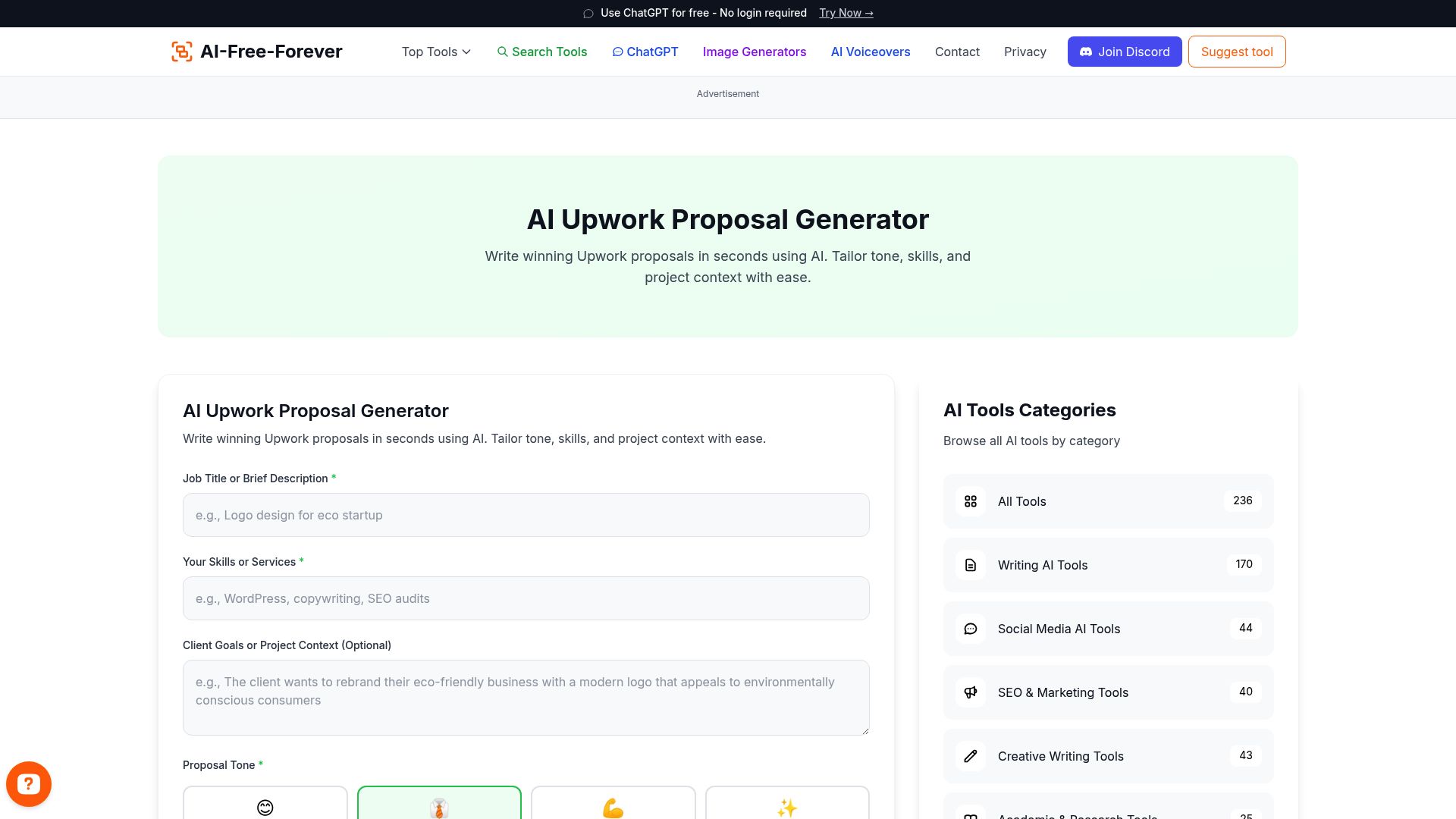 AI Upwork Proposal Generator - Craft winning proposals for freelance gigs