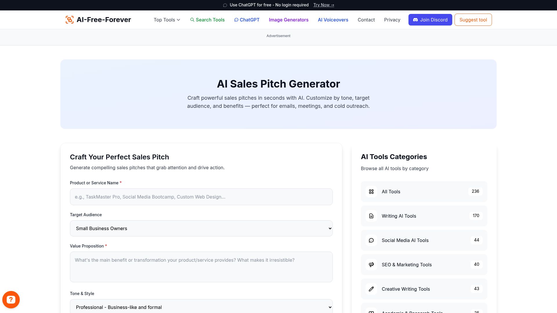 AI Sales Pitch Generator - Create compelling sales pitches that highlight benefits and overcome objections