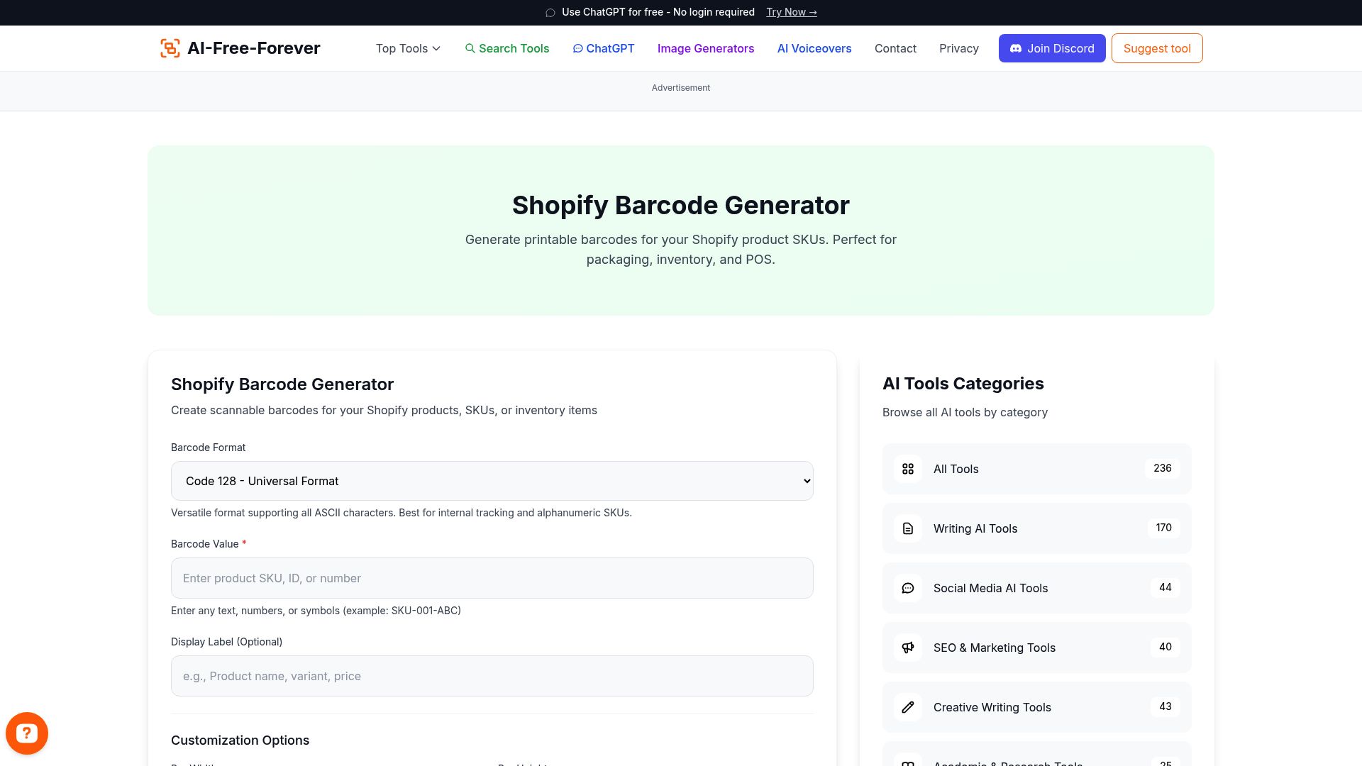 Shopify Barcode Generator - Create and print barcodes for your products