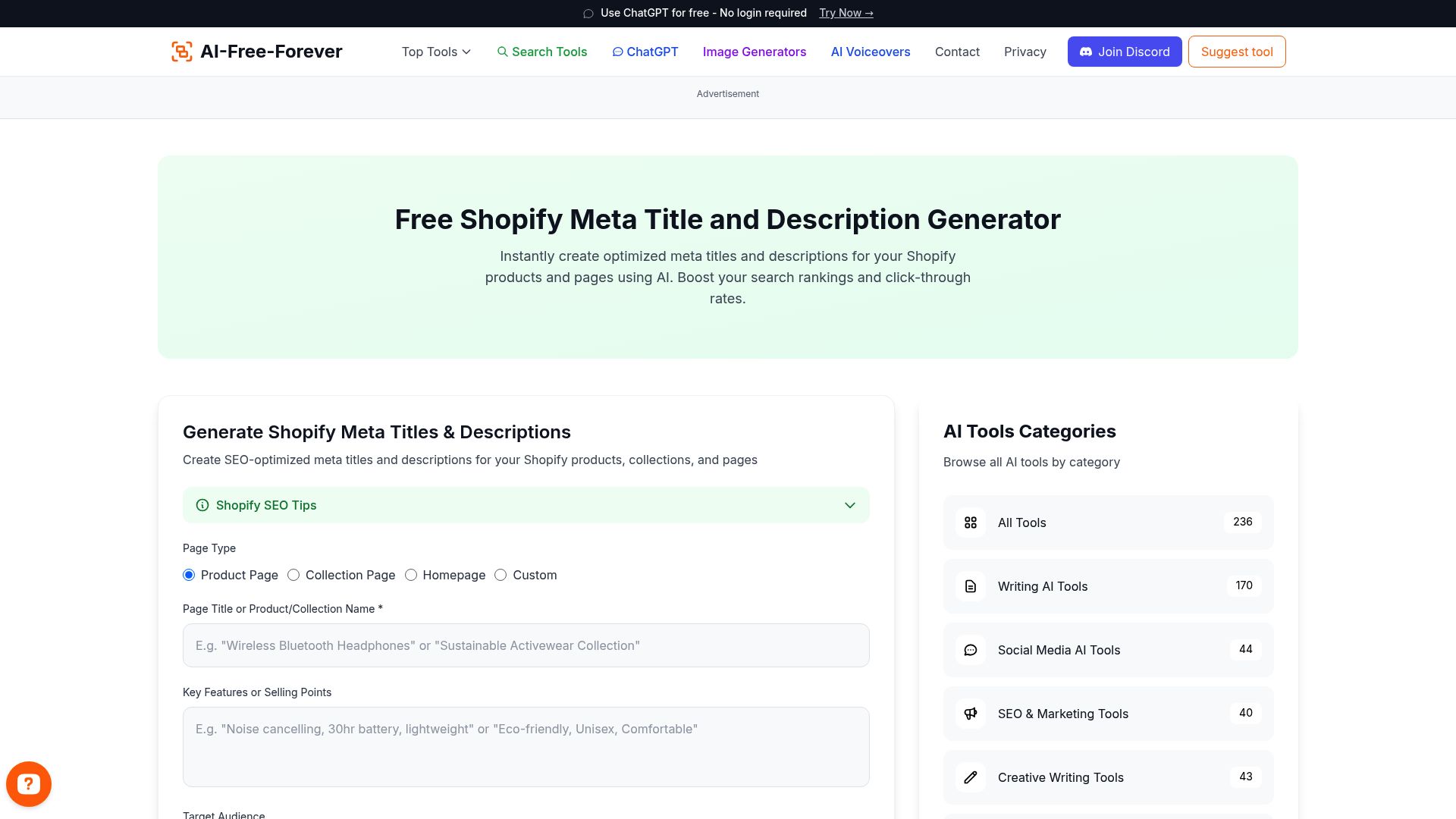 Shopify Meta Title and Description Generator - Improve your product pages for SEO