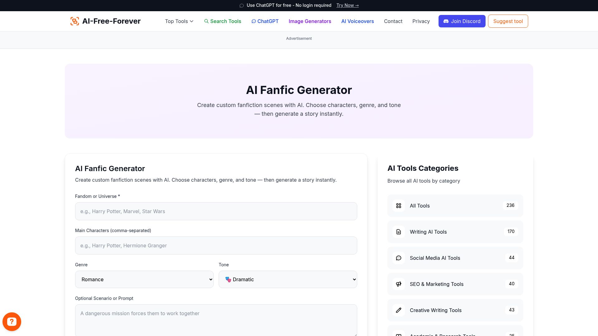 AI Fanfic Generator - Create engaging fanfiction stories based on your favorite characters and universes with authentic storytelling