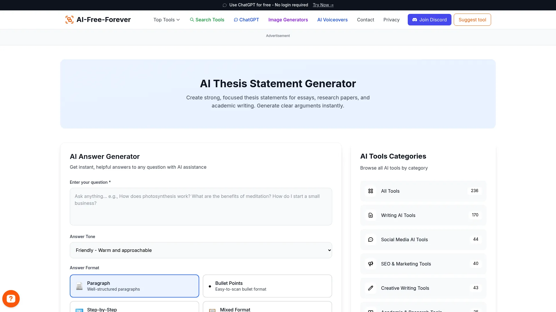 Thesis Statement Generator - Craft strong, focused thesis statements for academic papers