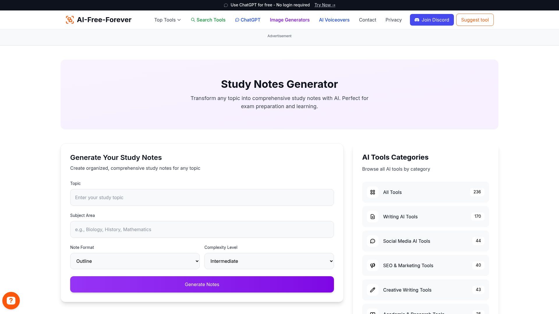 Study Notes - Generate detailed study notes with key concepts and explanations for academic success