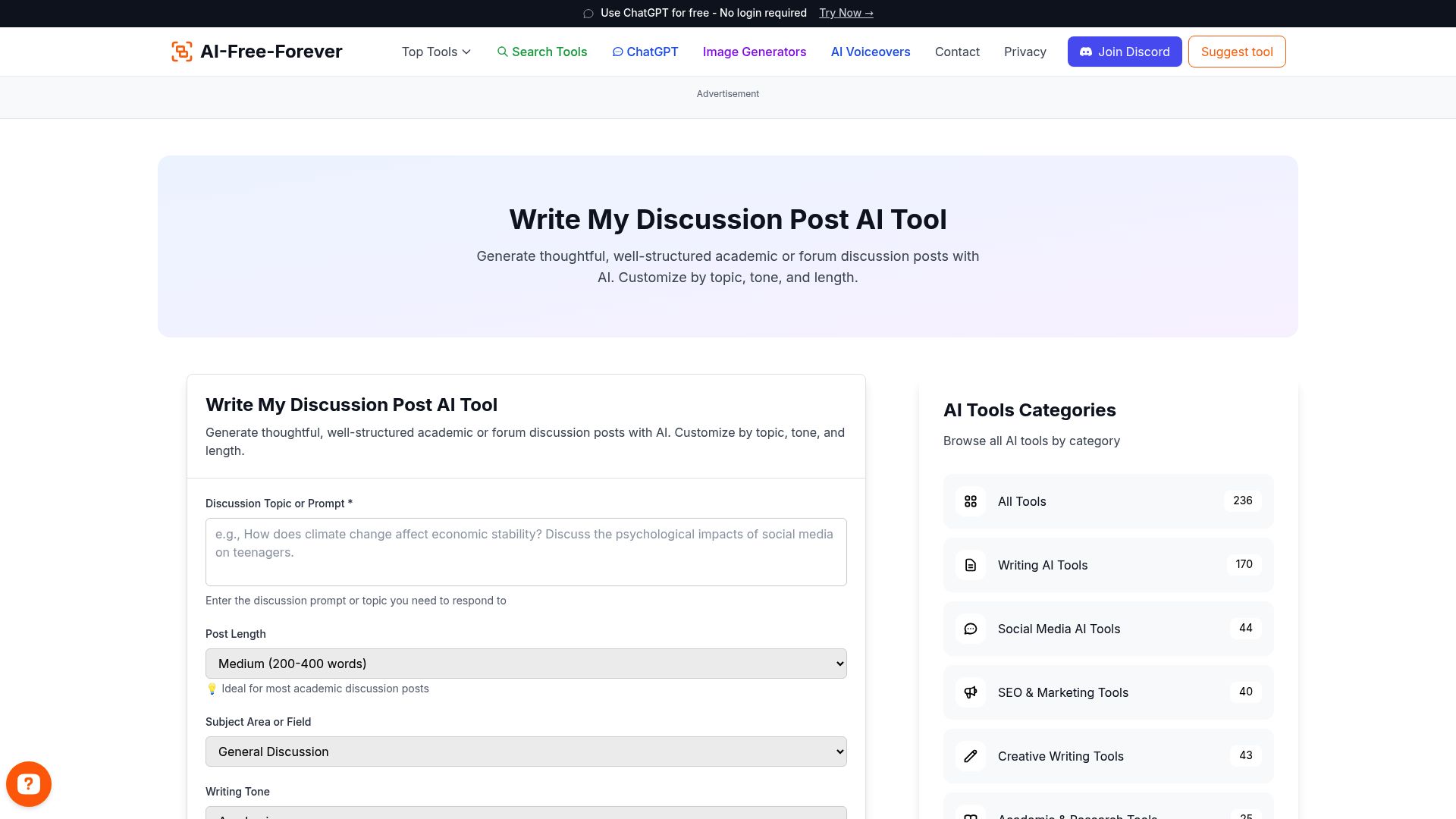 Write My Discussion Post - Generate thoughtful discussion posts for online courses and forums with academic quality