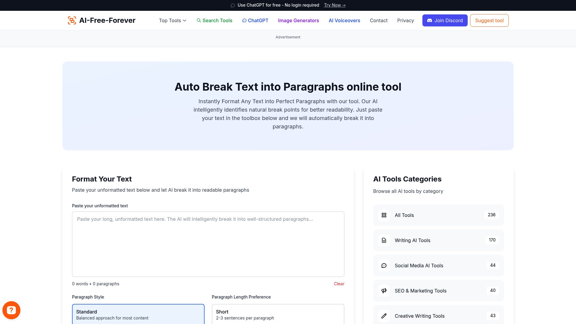 Auto Break Text into Paragraphs - Format long text into readable paragraphs automatically for better readability