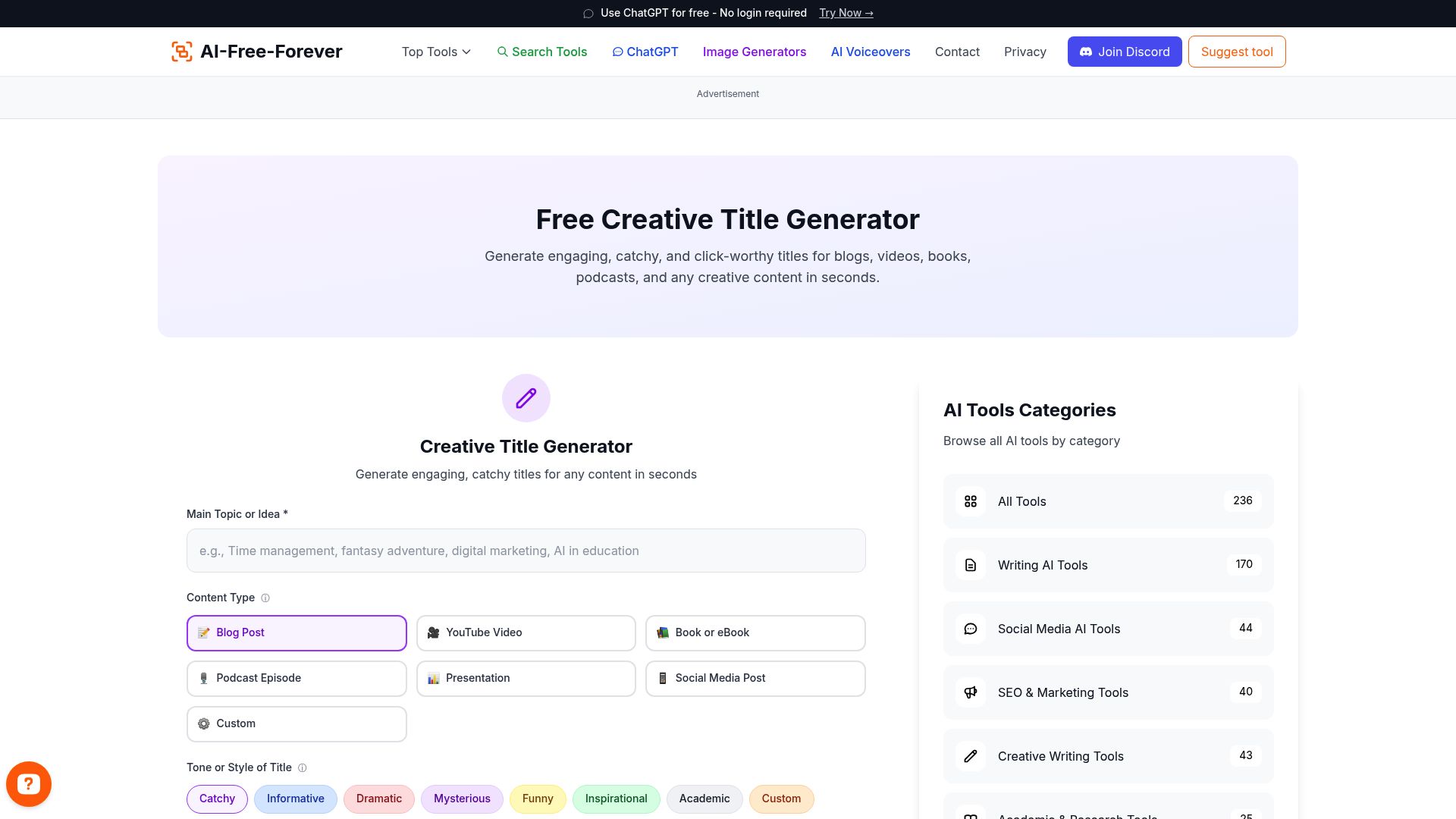 Creative Title Generator - Craft unique and imaginative titles for creative projects and artistic content