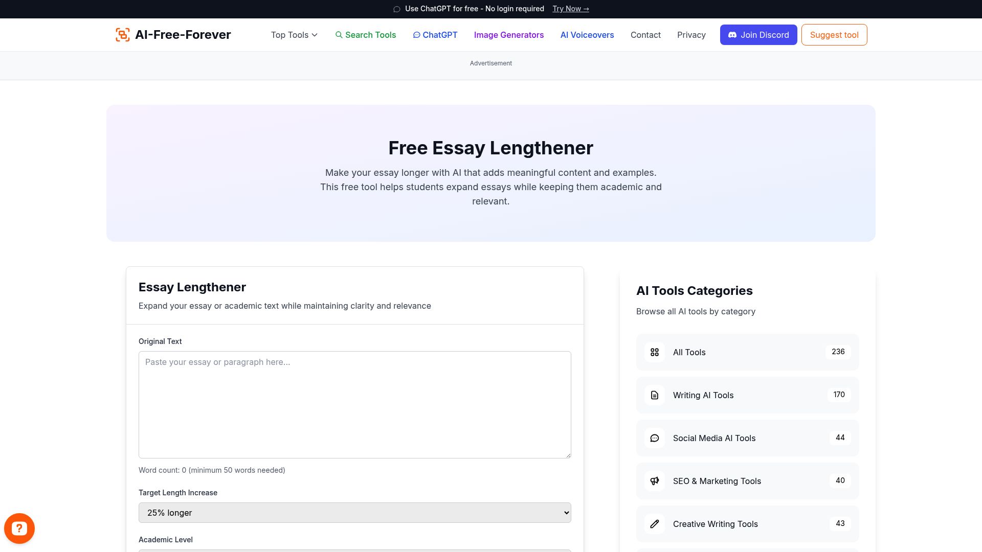 Essay Lengthener - Expand your essays and articles with meaningful content and detailed explanations