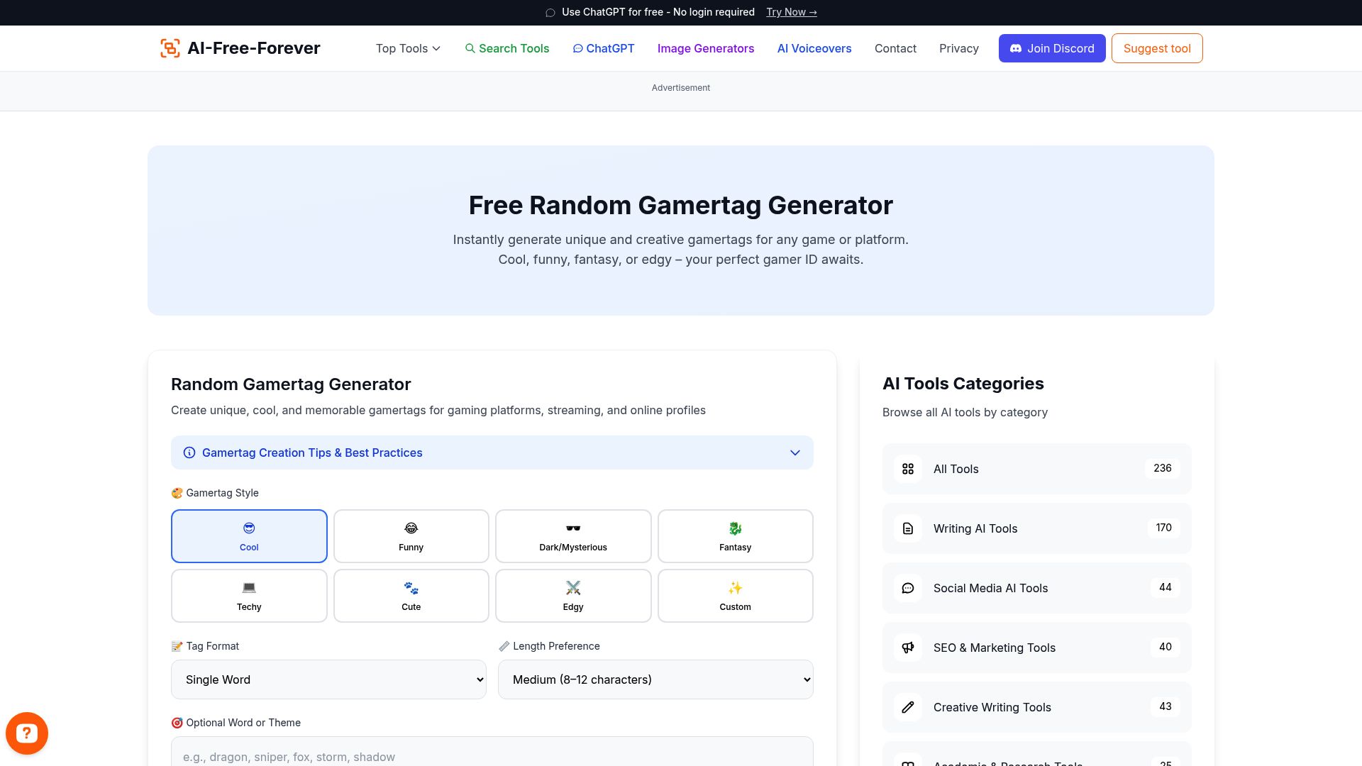 Random Gamertag Generator - Generate random, creative gaming usernames instantly with unexpected and unique combinations
