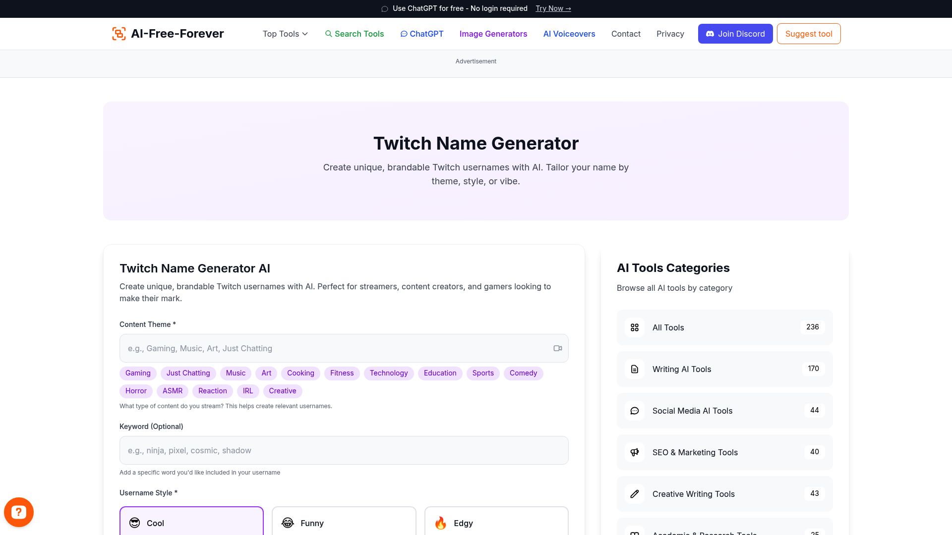 Twitch Name Generator - Create memorable usernames for streaming on Twitch with gaming culture appeal and brand potential
