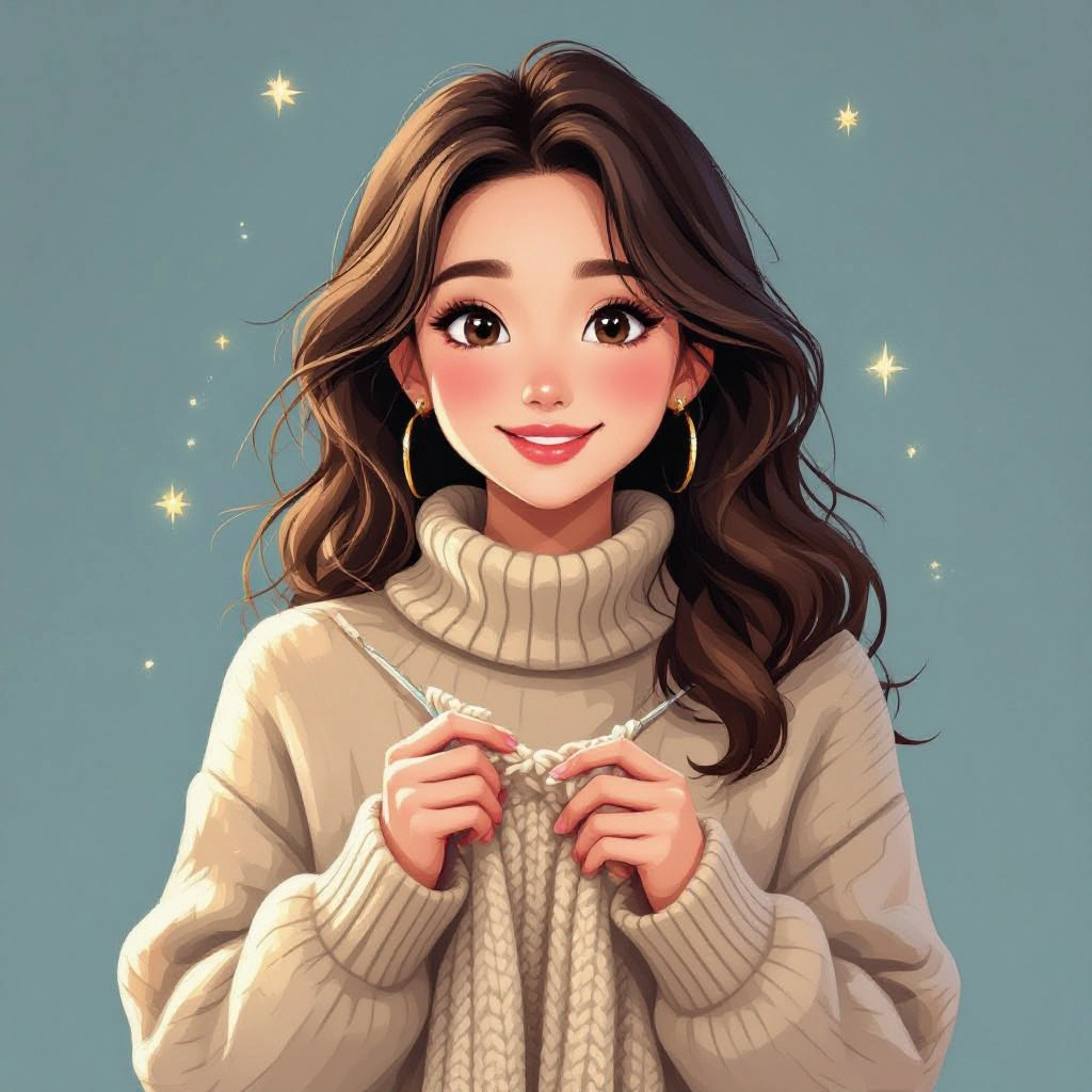 Custom yarn and colorway simulation illustration