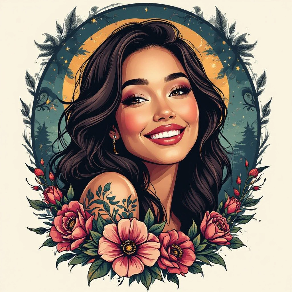 Tattoo-Ready Linework illustration