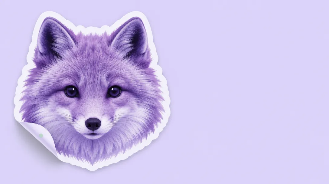 AI sticker maker turning a fox illustration into a die-cut sticker